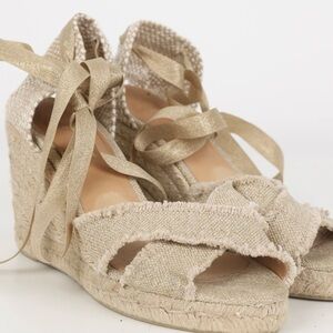SHOEDAZZLE linen platforms